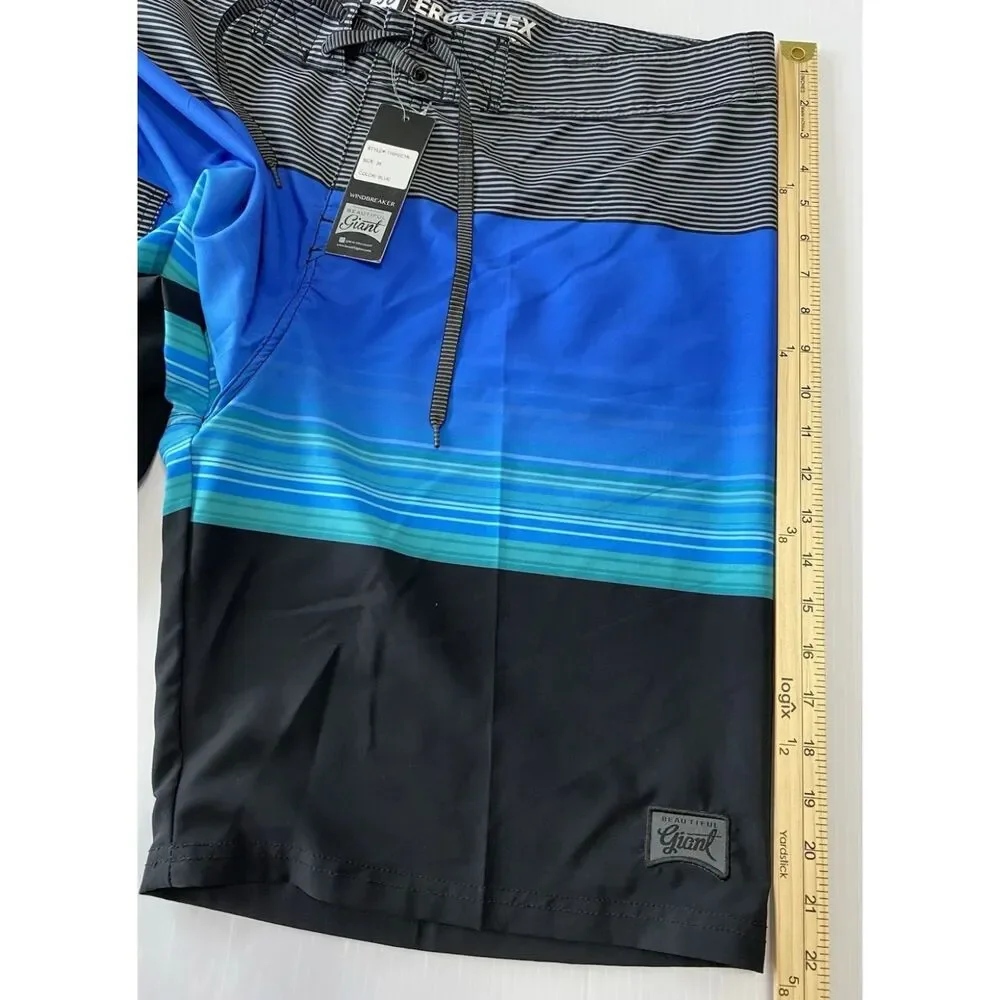Beautiful Giant Men's Windbreak Swimwear Board Shorts Ergo Flex Stretch Size 38